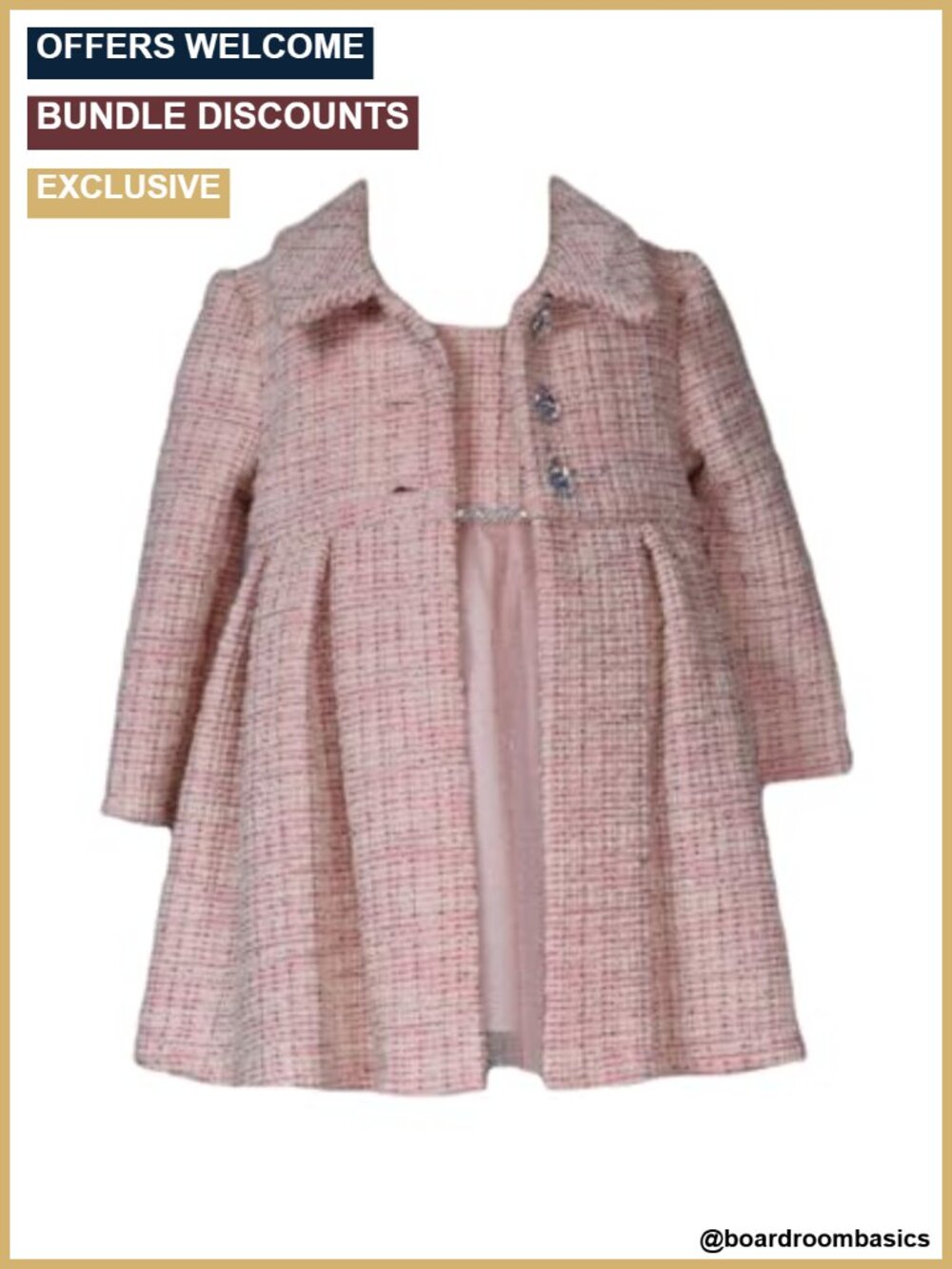 Girls Formal Dress and Coat Set Special Occasion Ballerina Outfit Toddler